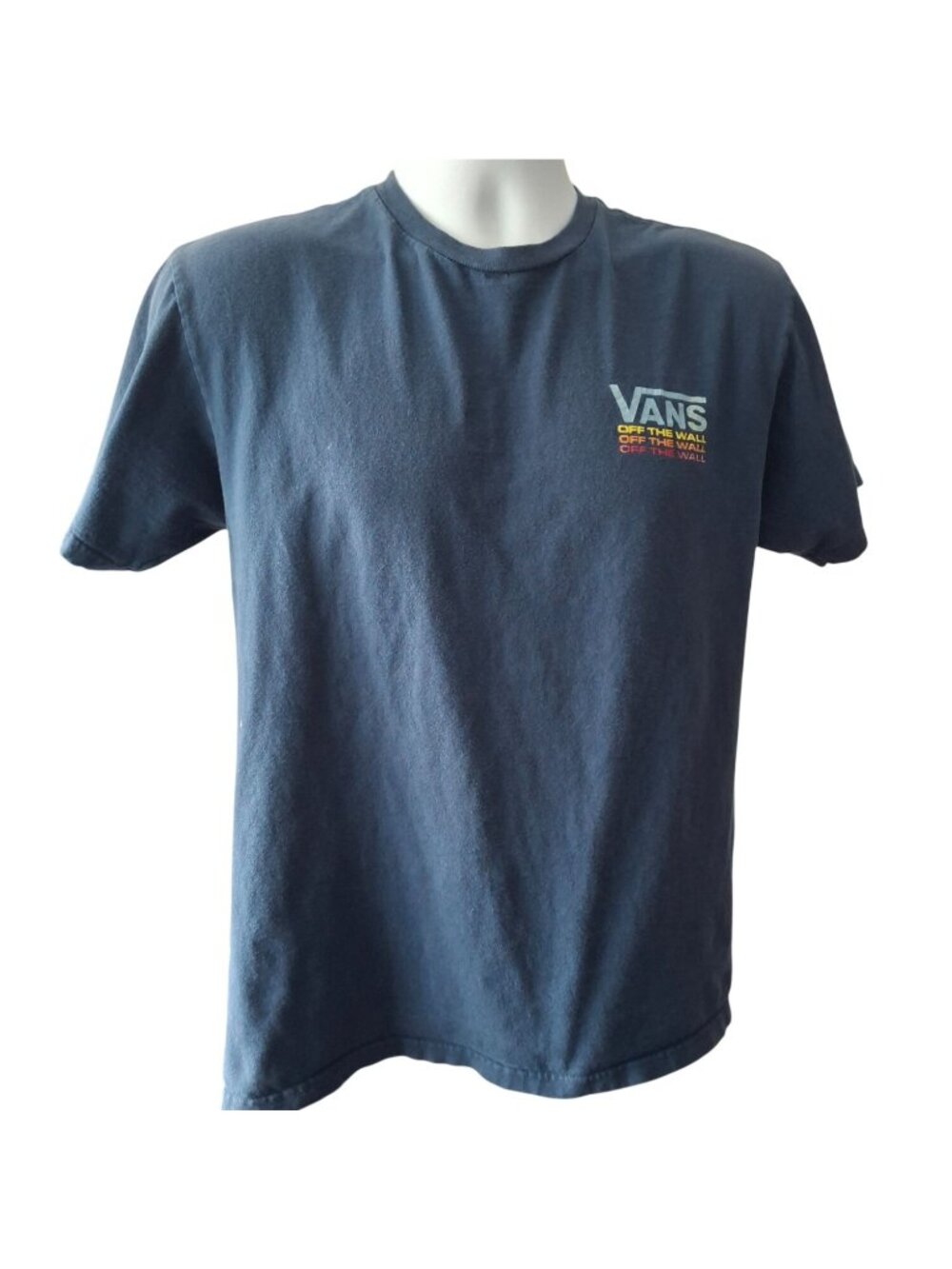 Vans Off The Wall Short Sleeve Graphic T-Shirt Blue Size M 100% Cotton Mens Casu